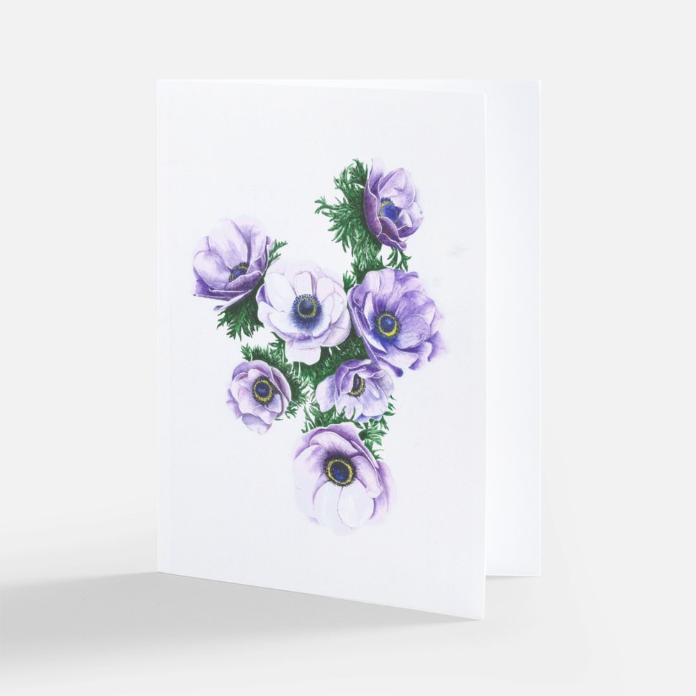 Anemones in Violet Note Cards (Set of 10)
